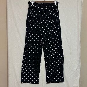 Chic Black Polka Dot Pants. Size Medium